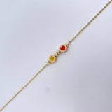 Classic Link Bracelet Hearts 2.15gr / 19.5cm / 3mm Beads Diamond Cut 18K Yellow Gold &