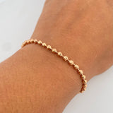 Bracelet Bracelet 6.85gr / 21cm / 3mm Beads Diamond Cut 18K Rose Gold &