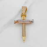 Dije Cruz Clavos 11.25 g / 2 1/2 in Tres Oros 18K