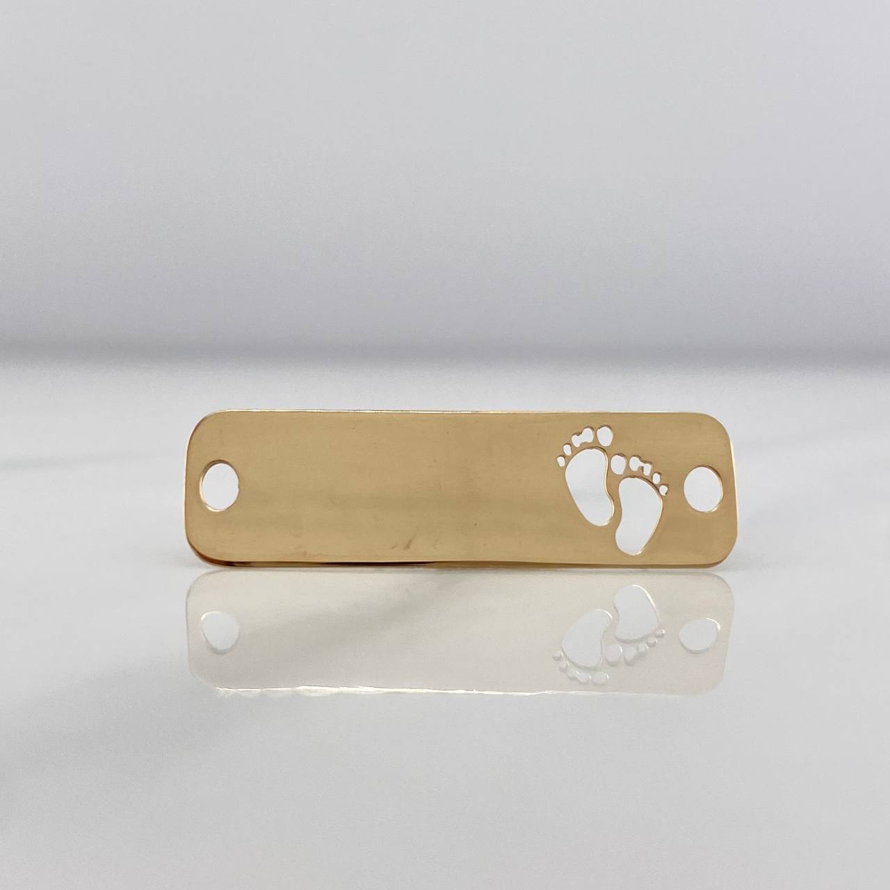 Charm Paw Print Plate 0.85 g 1 in Yellow Gold 18K