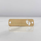 Charm Paw Print Plate 0.85 g 1 in Yellow Gold 18K