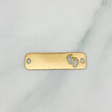 Charm Paw Print Plate 0.85 g 1 in Yellow Gold 18K