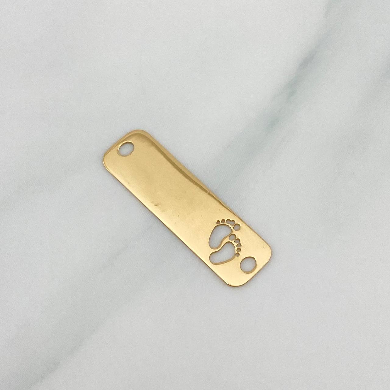 Charm Paw Print Plate 0.85 g 1 in Yellow Gold 18K