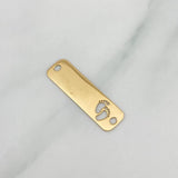 Charm Paw Print Plate 0.85 g 1 in Yellow Gold 18K