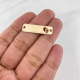 Charm Paw Print Plate 0.85 g 1 in Yellow Gold 18K