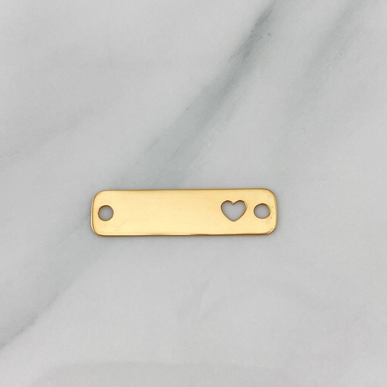 Charm Heart Plate 0.75 g / 1 in Yellow Gold 18K