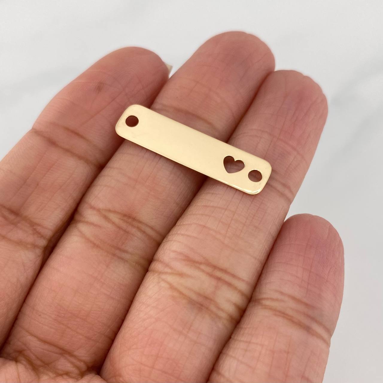 Charm Heart Plate 0.75 g / 1 in Yellow Gold 18K