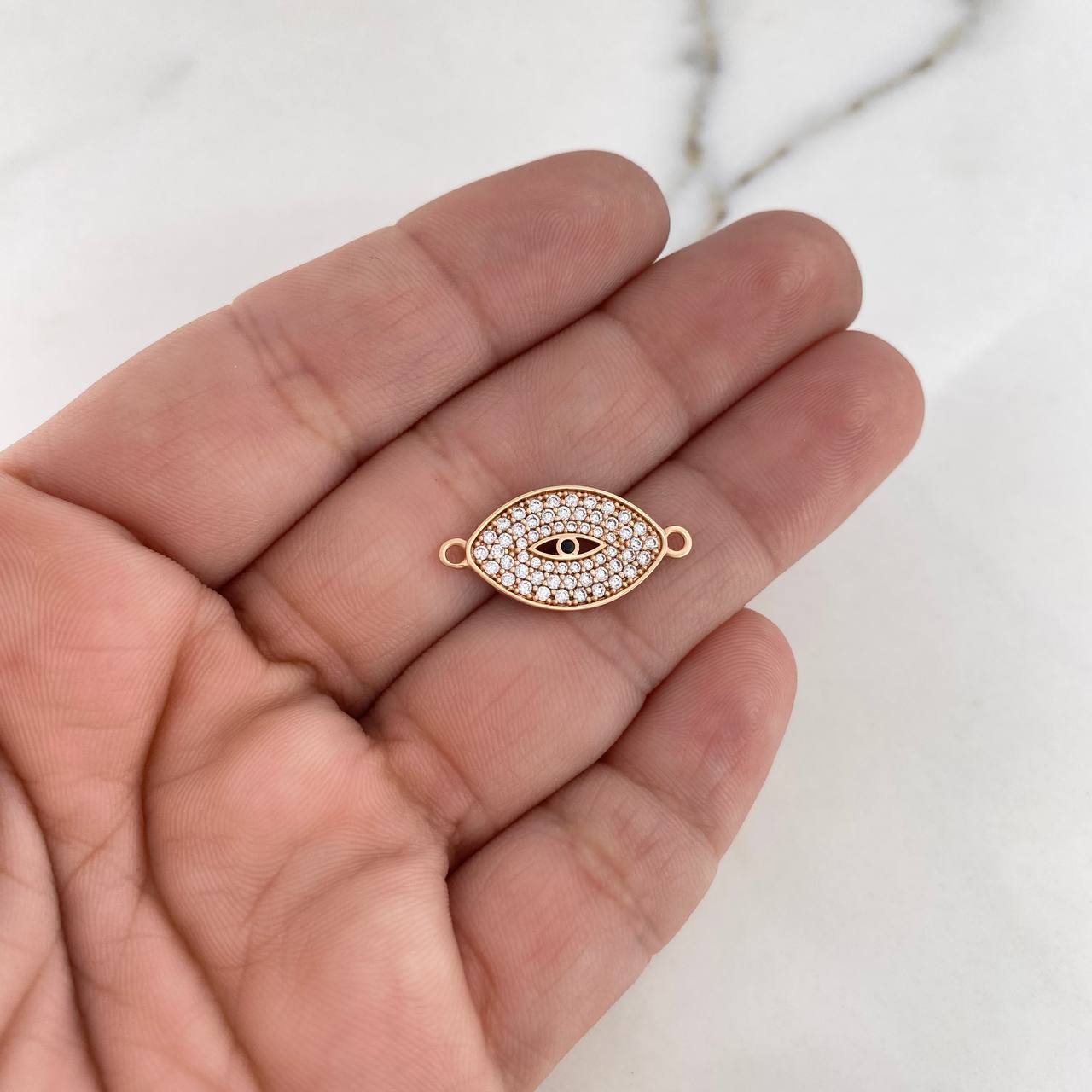 Charm Mystic Eye 1.75gr / 2.2cm / White Zircons 18K Rose Gold #