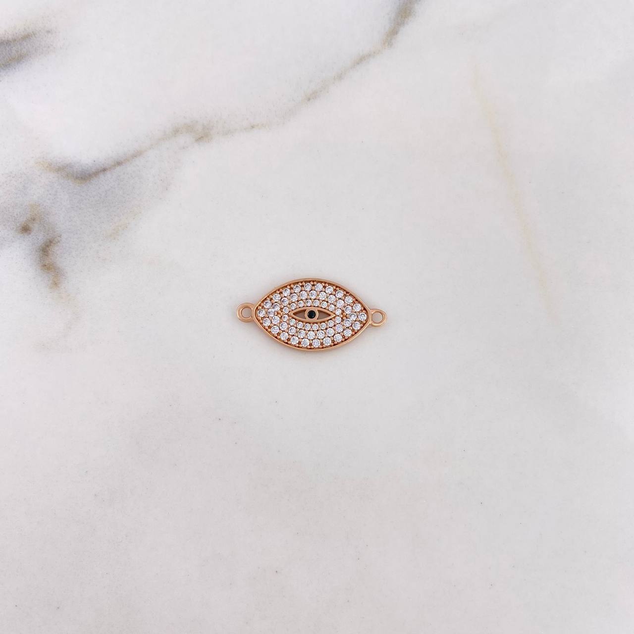 Charm Mystic Eye 1.75gr / 2.2cm / White Zircons 18K Rose Gold #