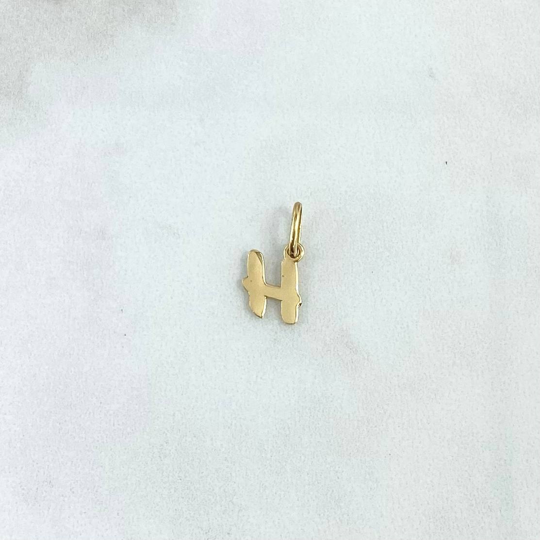 Pendant Letter H Cursive 0.5gr / 0.8in / 18K Gold ©