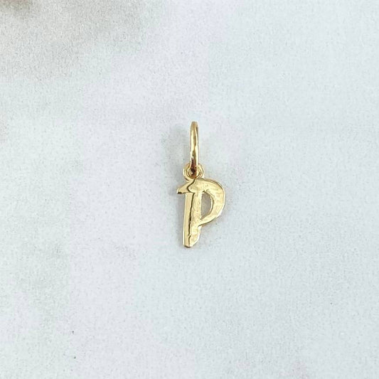 Pendant Letter P Italic 0.45gr / 1.6cm-Smooth 18K Yellow Gold *