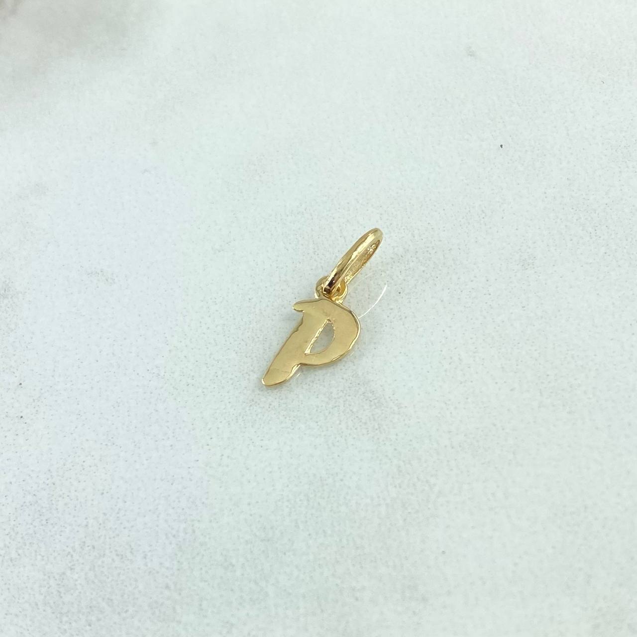 Dije Letra P Cursiva 0.4gr / 1.7cm / Lisa Oro Amarillo 18K