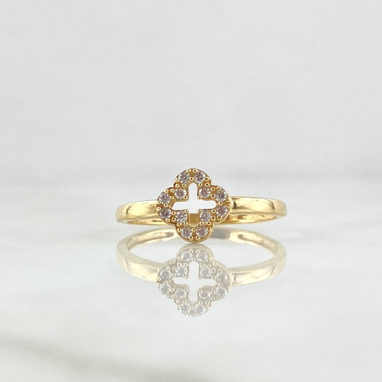 Anillo Trebol Cruz Silueta 2.45 g / T7 1/4 Oro Amarillo 18K