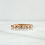Half Hoop Ring 2.05gr / Size 7 1/4 / White Zircons 18K Rose Gold *