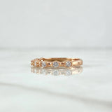 Half Hoop Ring 2.05gr / Size 7 1/4 / White Zircons 18K Rose Gold *