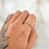 Half Hoop Ring 2.05gr / Size 7 1/4 / White Zircons 18K Rose Gold *