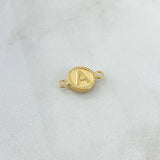 Herraje Letra A Mate 0.65gr / 1.7cm / Circulo Bordeado Oro Amarillo 18K