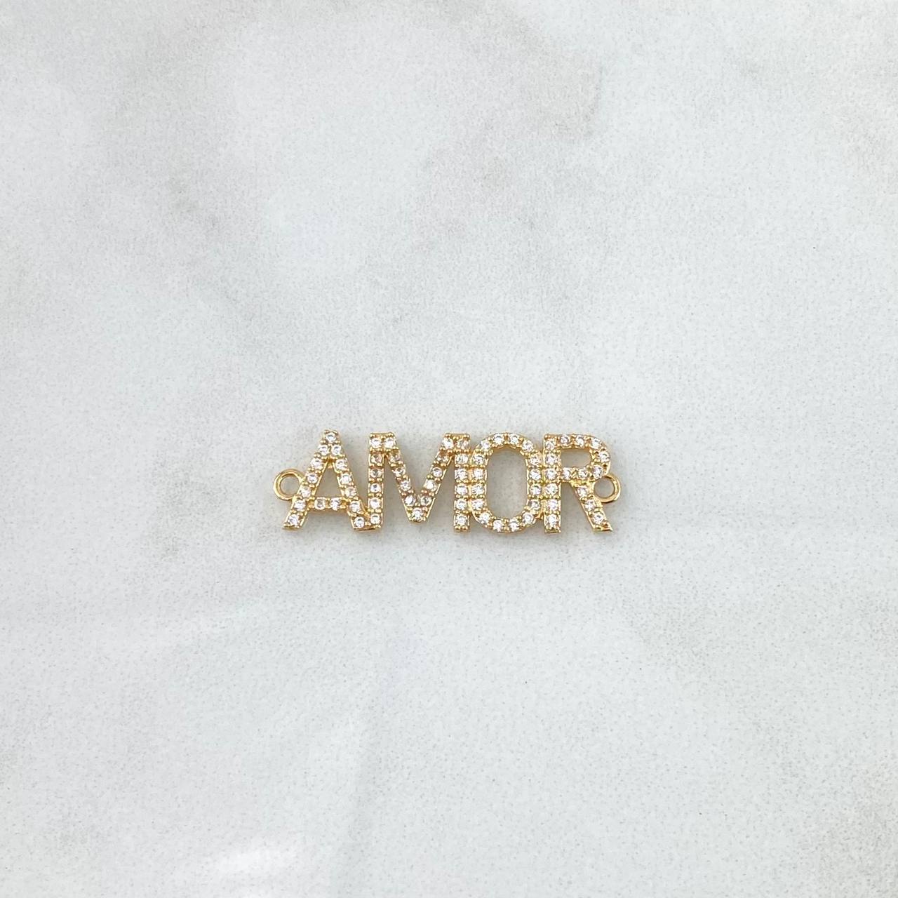 Charm Love 1.7gr / 2.9mm White Zircons 18K Yellow Gold ©