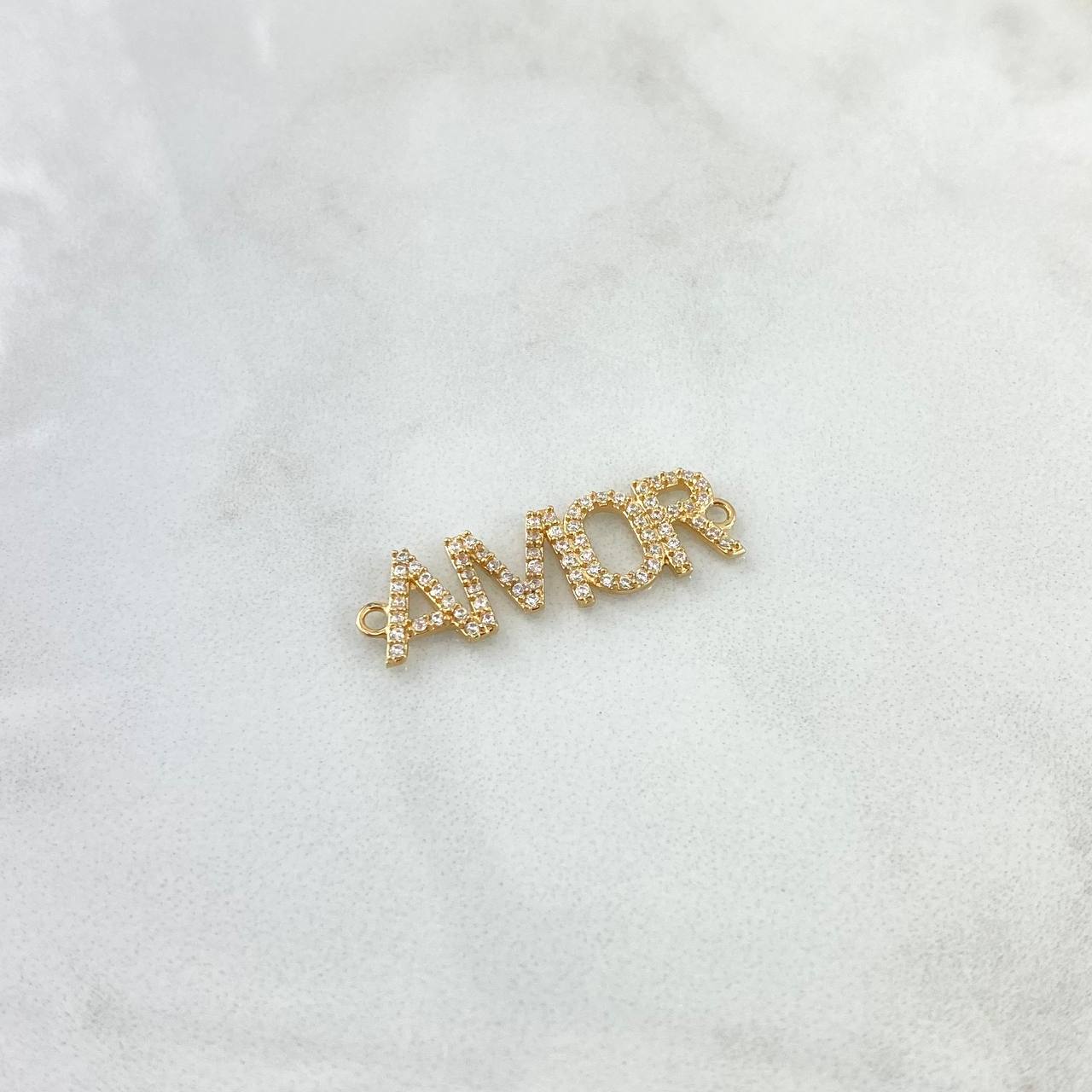 Charm Love 1.7gr / 2.9mm White Zircons 18K Yellow Gold ©