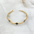 Bracelet Tennis Clover VCyA 14.15gr / 18cm / 2.8mm Black Onyx Dotted White Zircons Yellow Gold 18K *