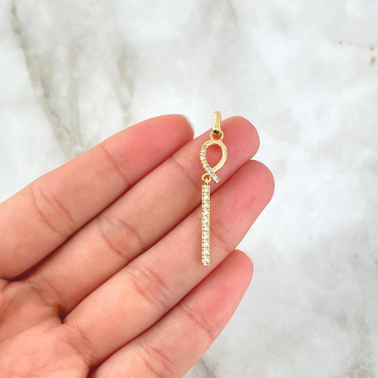 Crossed Loop Set 3.9g / Stud Earrings 3cm Pendant 3.7cm White Zirconia Yellow Gold 18K *