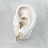 Crossed Loop Set 3.9g / Stud Earrings 3cm Pendant 3.7cm White Zirconia Yellow Gold 18K *