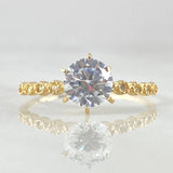 Solitaire Ring Bubbling Eyes 1.35gr / Size 6 / 18K Gold ©