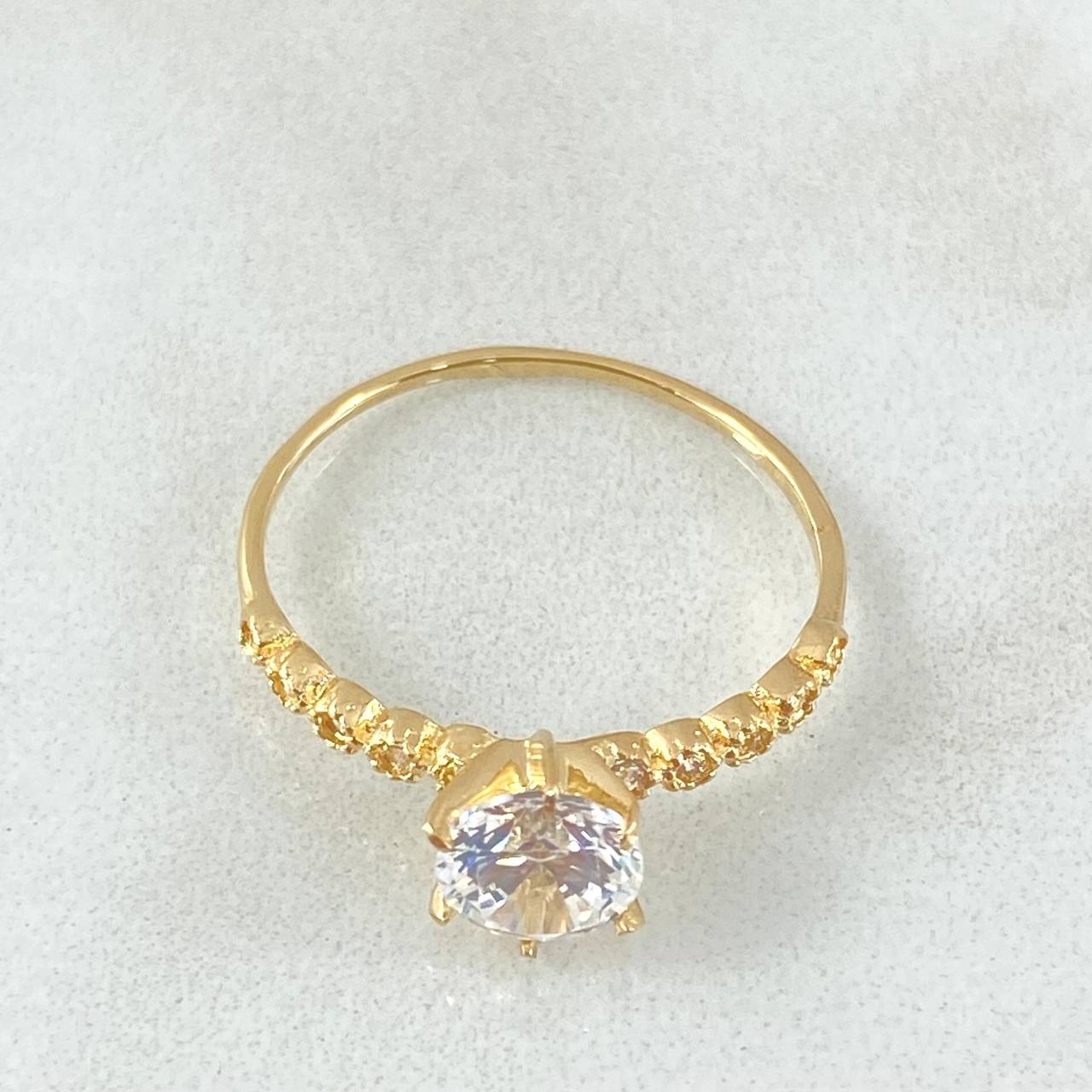 Anillo Solitario Ojos Burbujeantes 1.45gr / T6 1/4 / Oro 18K ©