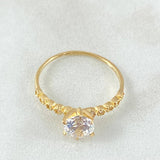 Anillo Solitario Ojos Burbujeantes 1.45gr / T6 1/4 / Oro 18K ©