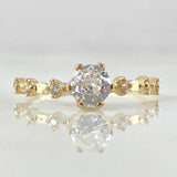 Anillo Solitario Rombos 1.65gr / T7 1/4 / Oro 18K ©