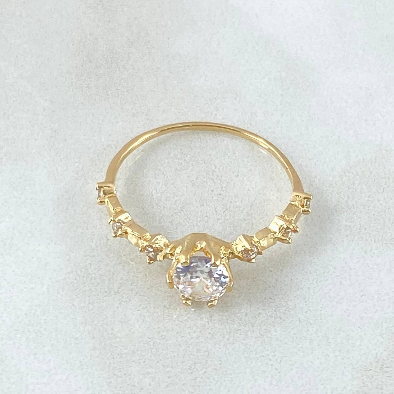 Anillo Solitario Rombos 1.65gr / T7 1/4 / Oro 18K ©