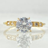 Fixed Rail Solitaire Ring 1.5gr / Size 6 1/2 / 18K Gold ©