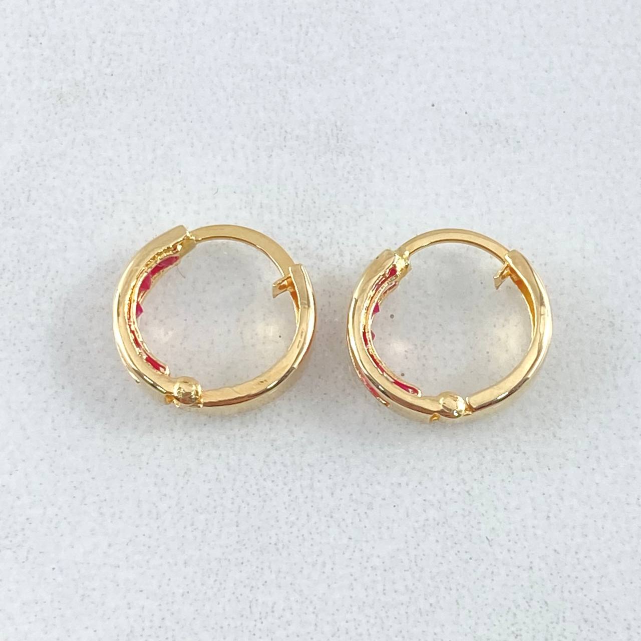 Hoop Earrings Track 0.8gr / 1cm / 18K Gold