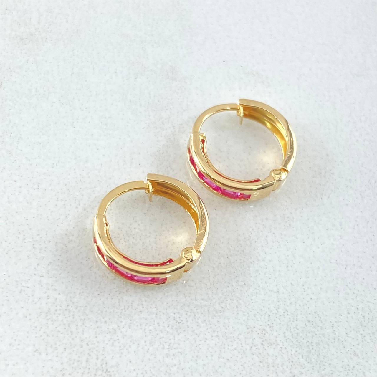 Hoop Earrings Track 0.8gr / 1cm - 18K Gold *