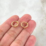 Candongas Carril 0.8gr / 1cm / Oro 18K
