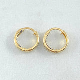 Hoop Earrings Track 0.85gr / 0.4in - 18K Gold ©