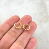Hoop Earrings Track 0.8gr / 1cm / 18K Gold