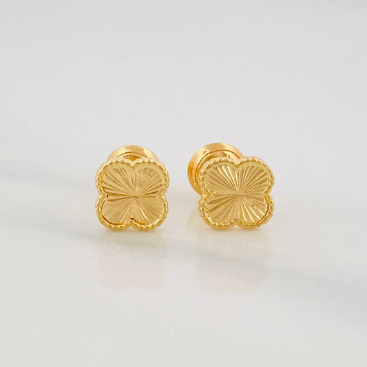 Topos Trebol Diamantado 0.95g / in / 6.6mm Oro Amarillo 18K