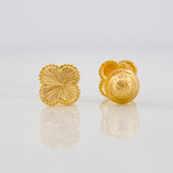 Stud Earrings Clover Diamond Cut 0.95g / in / 6.6mm Yellow Gold 18K