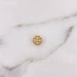 Charm Clover  1.05gr / 8mm White Zircons 18K Yellow Gold #