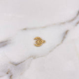 Charm Luna 0.9gr / 1.1cm / White Zircons 18K Yellow Gold #