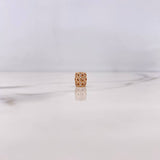 Charm Cylinder 1.1gr / 8mm White Zircons 18K Rose Gold #