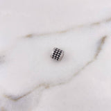 Charm Cylinder 1.2gr / 6mm Black Zircons 18K White Gold #