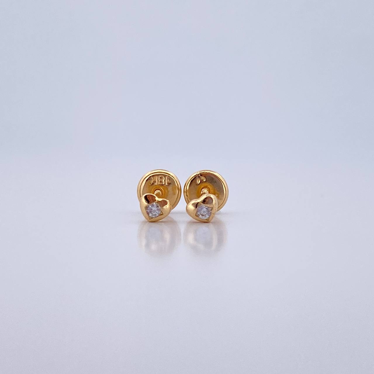 Topos Corazon 0.55gr / Circon Blanco Oro Amarillo 18K &