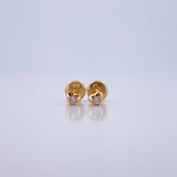 Topos Corazon 0.55gr / Circon Blanco Oro Amarillo 18K &