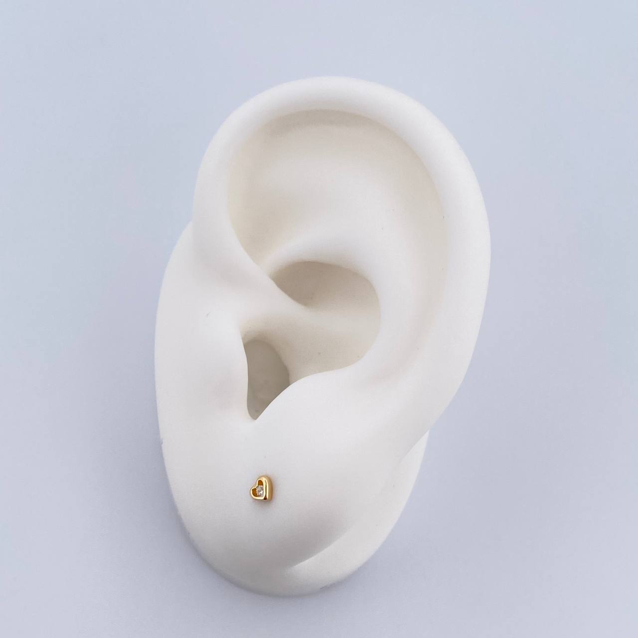 Topos Corazon 0.45gr / Circon Blanco Oro Amarillo 18K &