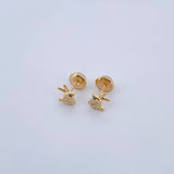 Topos Conejo 0.65gr / Circones Azul Blancos Oro Amarillo 18K $