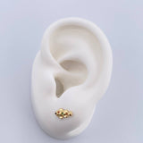 Stud Earrings Fish 1gr / Zircons Orange Yellow Green Brown 18K Yellow Gold &