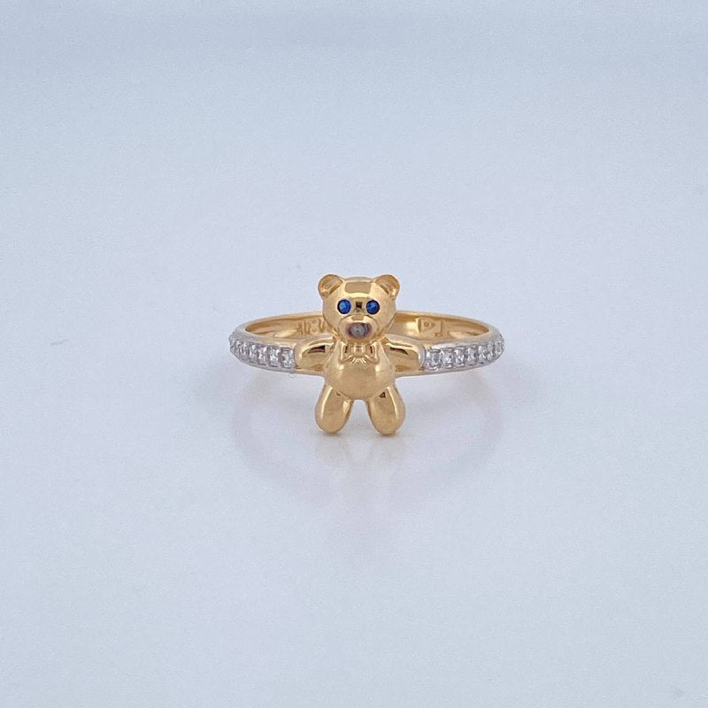 Bow Tie Bear Ring 2.3gr / Size 7 3/4 / 18K Gold $