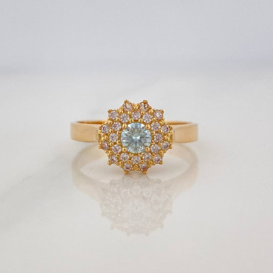 Solitaire Ring Dense Flower 3.6 g / T6 1/2 Yellow Gold 18K